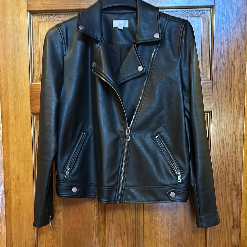 LOFT Black Faux Leather Jacket